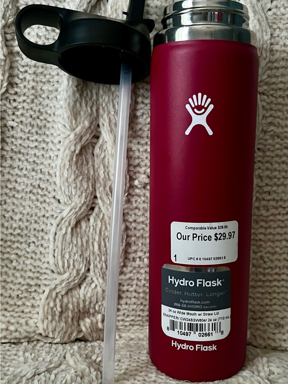 Hydro Flask Straw Lid Bottle in Maroon